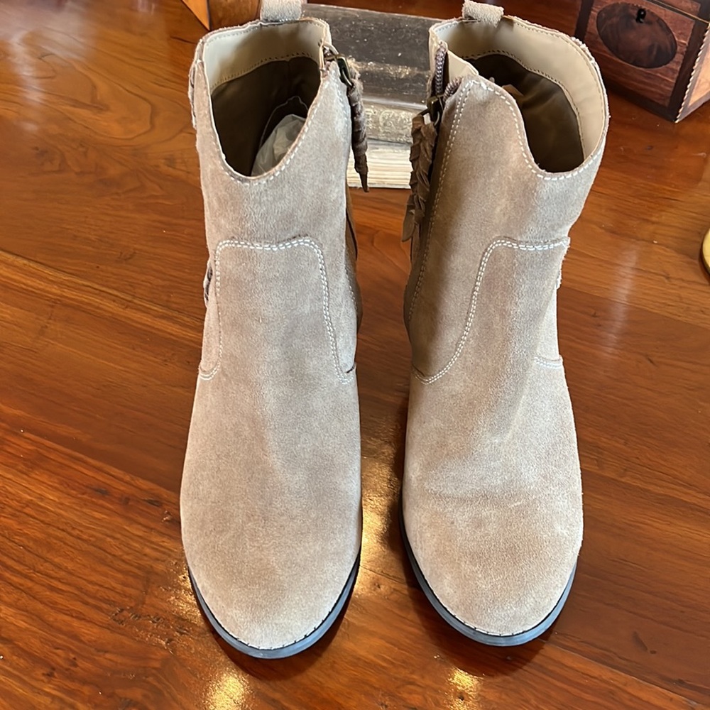 Very Volatile Wright Taupe Suede Leather Ankle Boots - Picture 3 of 10